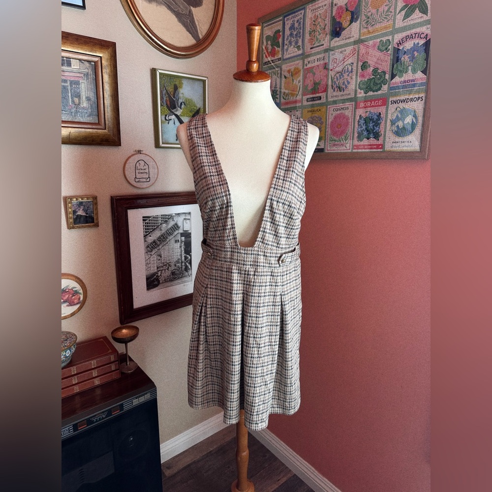 American Eagle Plaid Pinafore Dress
